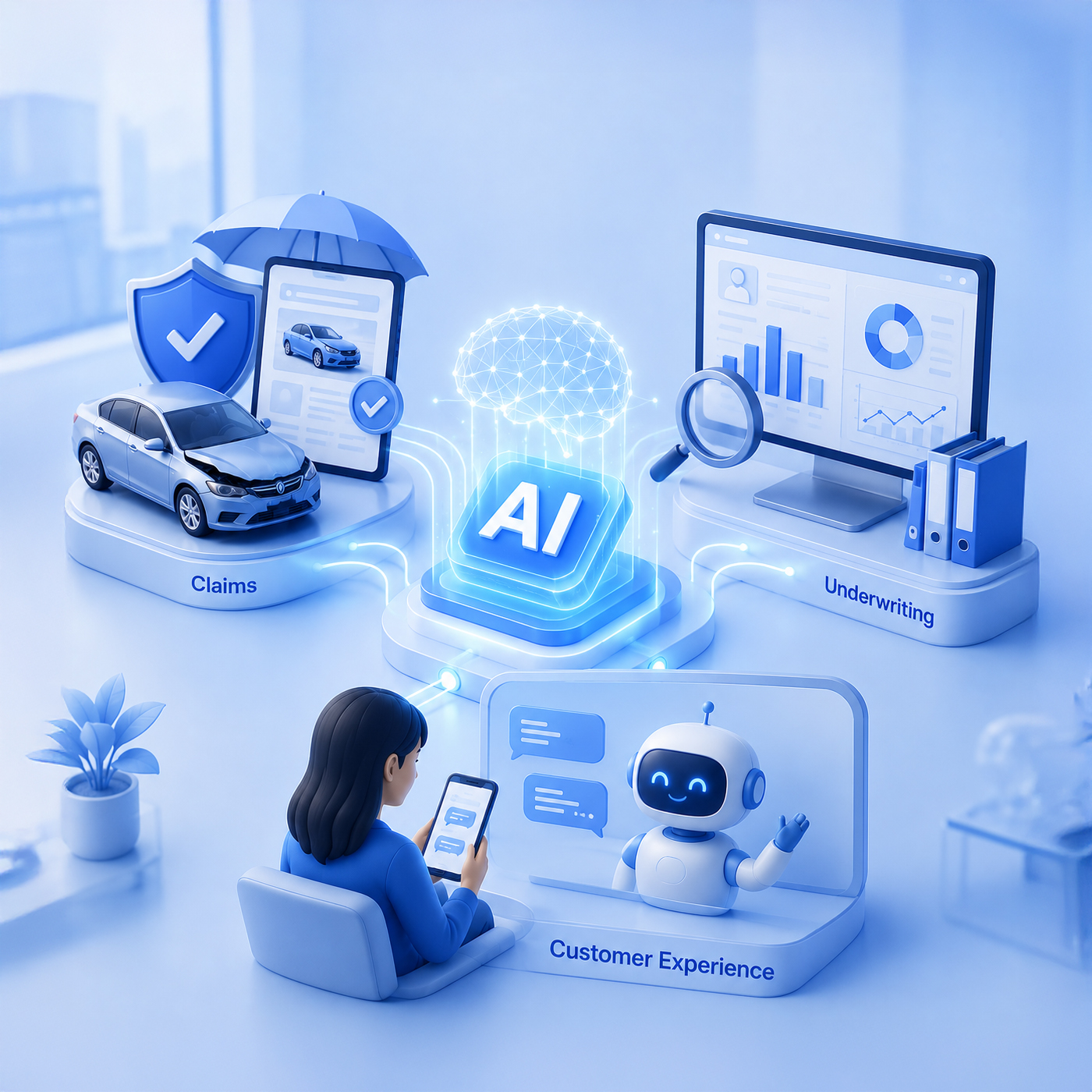 AI in Insurance: Claims, Underwriting & Customer Experience